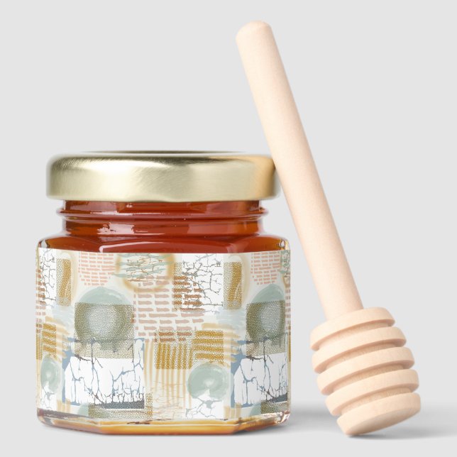 Modern Abstract Pattern Honey Jar Favors (Front)