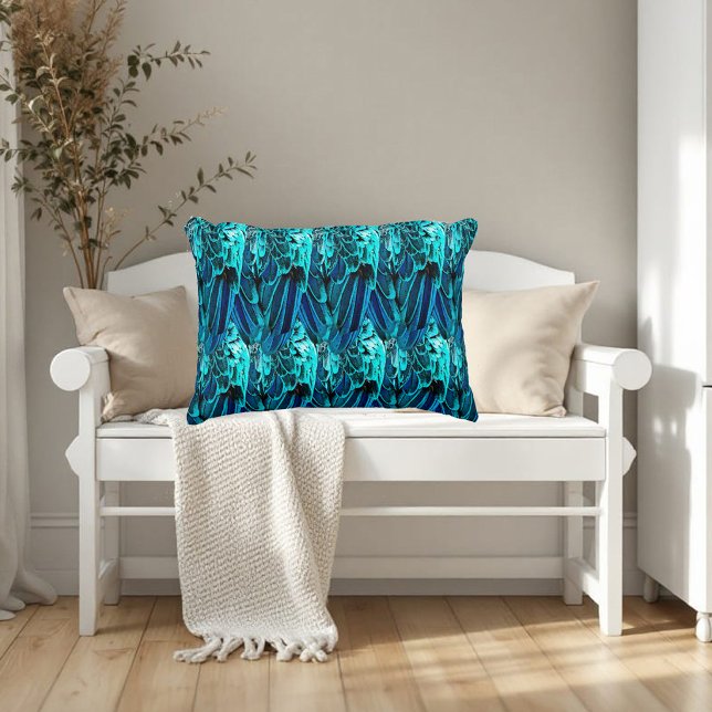 Modern abstract pattern in emerald and blue tones accent pillow (Creator Uploaded)