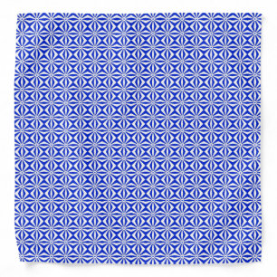 Modern Abstract Pattern in Royal Blue & White Bandana