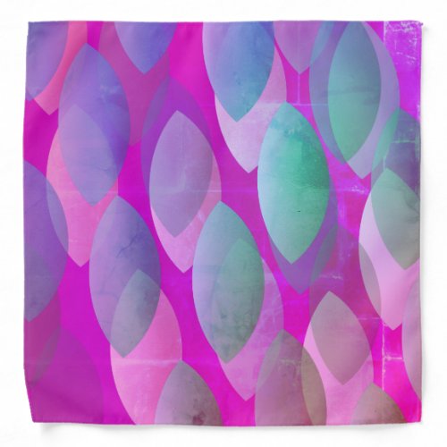 Modern Abstract Pattern  Magenta Purple Pink Teal Bandana