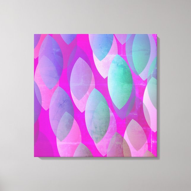 Modern Abstract Pattern | Magenta Purple Pink Teal Canvas Print (Front)