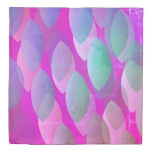 Modern Abstract Pattern Magenta Purple Pink Teal Duvet Cover