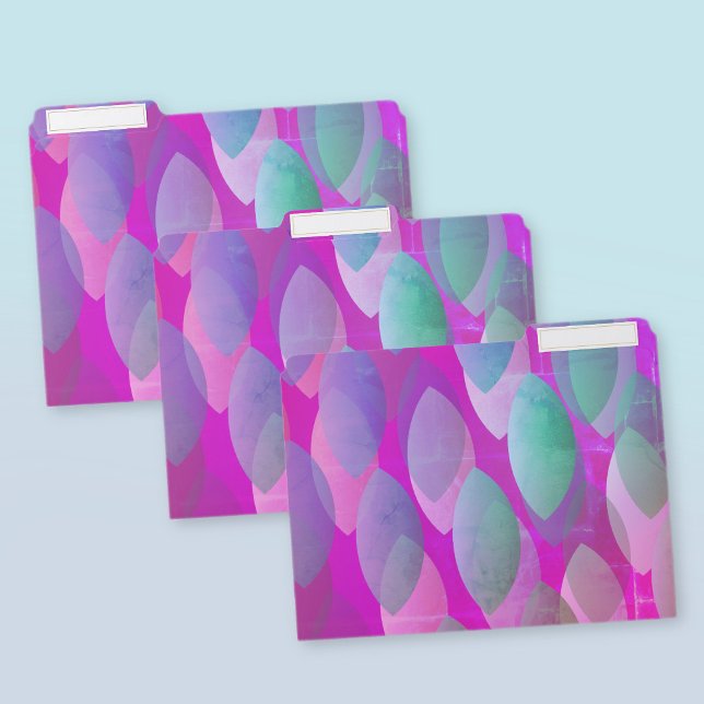 Modern Abstract Pattern | Magenta Purple Pink Teal File Folder (Creator Uploaded)