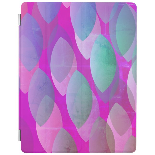 Modern Abstract Pattern | Magenta Purple Pink Teal iPad Smart Cover (Front)