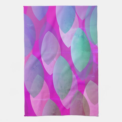 Modern Abstract Pattern  Magenta Purple Pink Teal Kitchen Towel