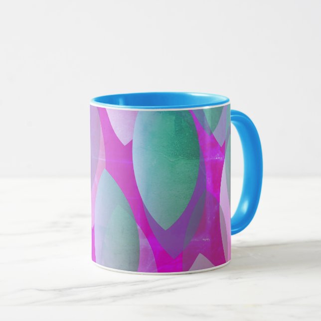 Modern Abstract Pattern | Magenta Purple Pink Teal Mug (Front Right)