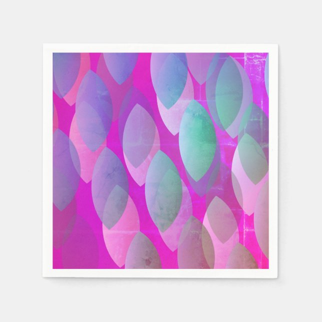 Modern Abstract Pattern | Magenta Purple Pink Teal Napkins (Front)