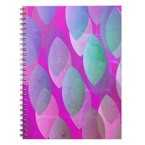 Modern Abstract Pattern  Magenta Purple Pink Teal Notebook