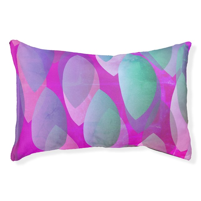 Modern Abstract Pattern | Magenta Purple Pink Teal Pet Bed (Front)