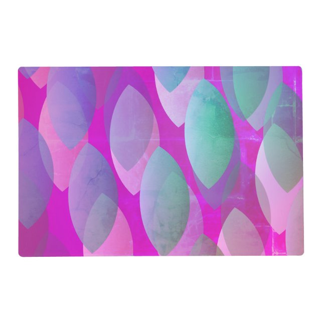 Modern Abstract Pattern | Magenta Purple Pink Teal Placemat (Front)