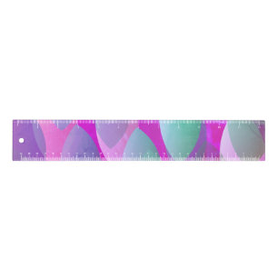 Modern Abstract Pattern   Magenta Purple Pink Teal Ruler
