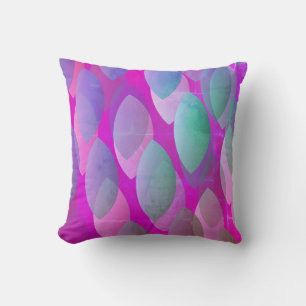Modern Abstract Pattern Magenta Purple Pink Teal Throw Pillow