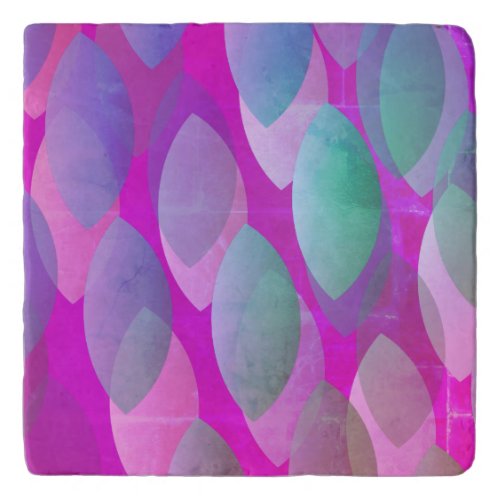 Modern Abstract Pattern  Magenta Purple Pink Teal Trivet