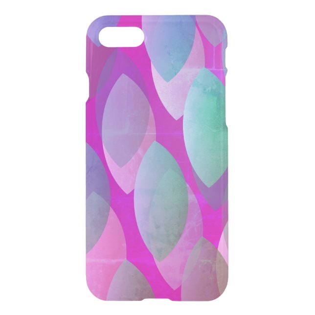 Modern Abstract Pattern | Magenta Purple Pink Teal Uncommon iPhone Case (Back)
