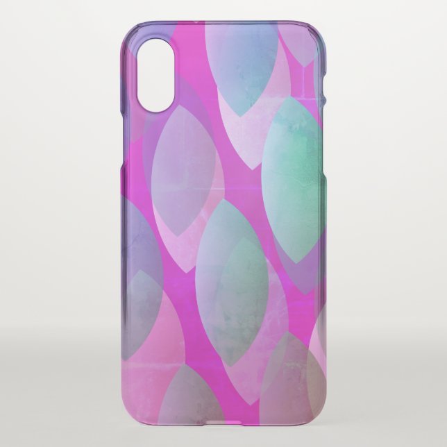 Modern Abstract Pattern | Magenta Purple Pink Teal Uncommon iPhone Case (Back)