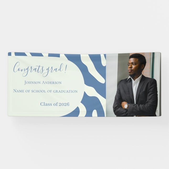 Modern abstract Pattern Photo Graduation Banner (Horizontal)