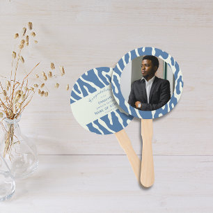 Modern abstract Pattern Photo Graduation  Hand Fan