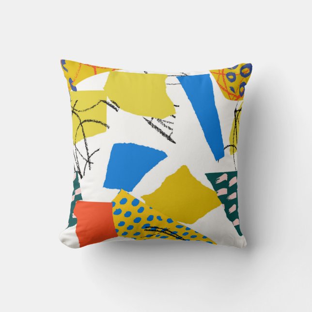 Modern Abstract Pattern with Shapes. Throw Pillow (Front)