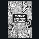 Modern Abstract Patterns Coloring - Black White Calendar<br><div class="desc">A fun coloring calendar with interesting patterns to keep you entertained all year long.</div>
