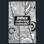 Modern Abstract Patterns Coloring - Black White Calendar<br><div class="desc">A fun coloring calendar with interesting patterns to keep you entertained all year long.</div>