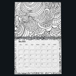 Modern Abstract Patterns Coloring - Black White Calendar<br><div class="desc">A fun coloring calendar with interesting patterns to keep you entertained all year long.</div>