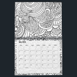 Modern Abstract Patterns Coloring - Black White Calendar<br><div class="desc">A fun coloring calendar with interesting patterns to keep you entertained all year long.</div>