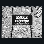 Modern Abstract Patterns Coloring - Black White Calendar<br><div class="desc">A fun coloring calendar with interesting patterns to keep you entertained all year long.</div>