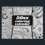 Modern Abstract Patterns Coloring - Black White Calendar<br><div class="desc">A fun coloring calendar with interesting patterns to keep you entertained all year long.</div>