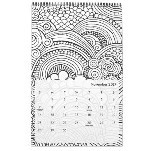Modern Abstract Patterns Coloring Calendar