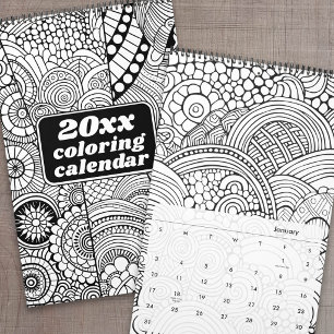 Modern Abstract Patterns Coloring Calendar