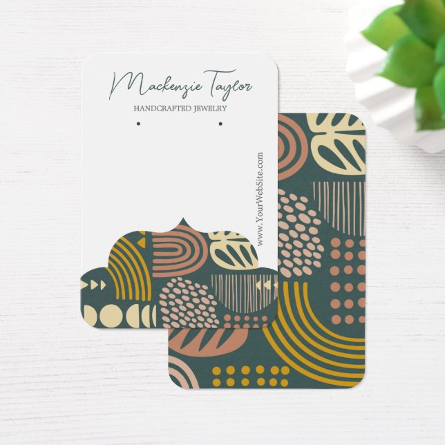 Modern Abstract Personalized Earring Display Card (Desk)