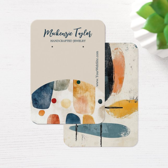 Modern Abstract Personalized Earring Display Card (Desk)