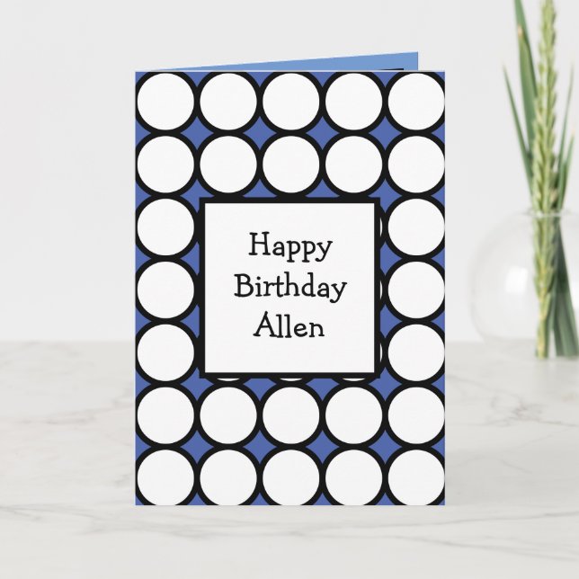Modern Abstract Personalized Happy Birthday Card (Front)