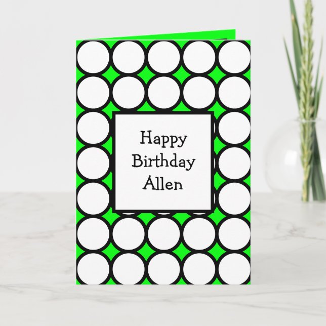 Modern Abstract Personalized Happy Birthday Card (Front)