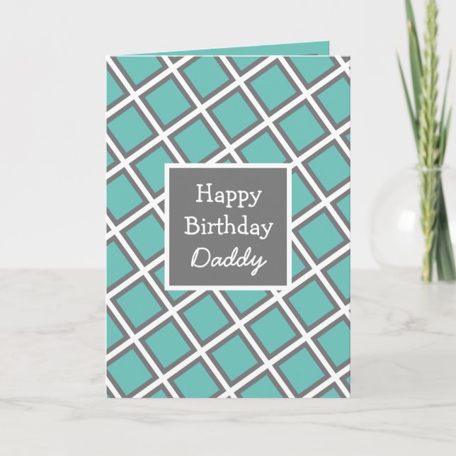 Modern Abstract Personalized Happy Birthday Daddy Card (Front)