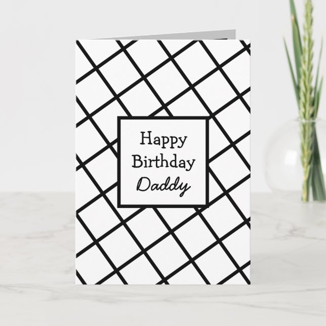 Modern Abstract Personalized Happy Birthday Daddy Card (Front)