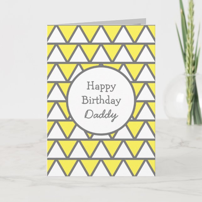 Modern Abstract Personalized Happy Birthday Daddy Card (Front)