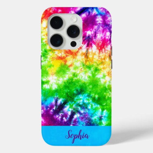 MODERN ABSTRACT PERSONALIZED TIE_DYE DESIGN iPhone 15 PRO CASE
