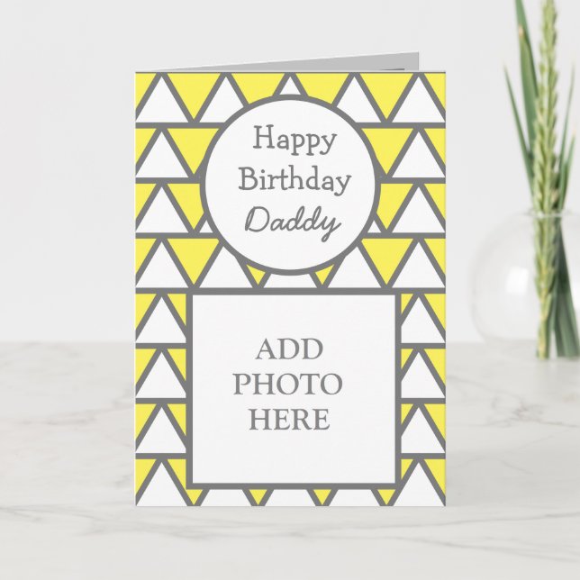 Modern Abstract Photo Card Happy Birthday Daddy (Front)