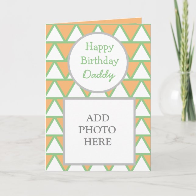 Modern Abstract Photo Card Happy Birthday Daddy (Front)