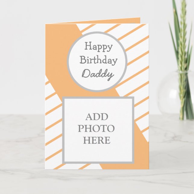Modern Abstract Photo Card Happy Birthday Daddy (Front)