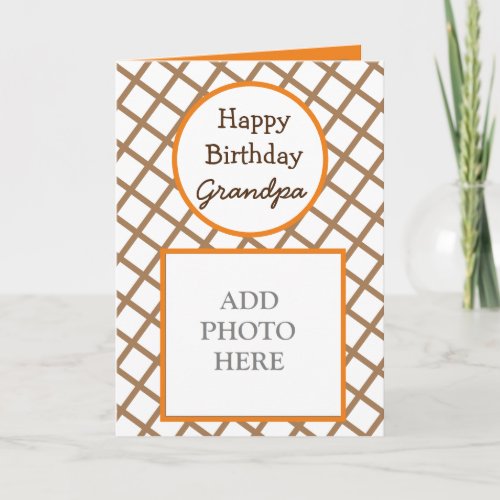 Modern Abstract Photo Card Happy Birthday Grandpa