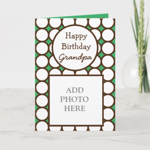 Modern Abstract Photo Card Happy Birthday Grandpa