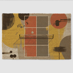 Modern Abstract Pickleball Court Art Welcome Mat