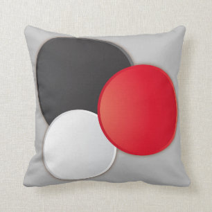 Modern abstract pillow black, red, white, gray