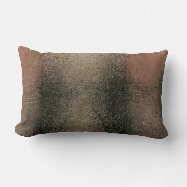 Modern Abstract Pink Black Gold Grunge Lumbar Pillow (Front)