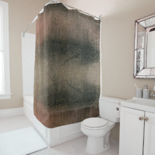 Modern Abstract Pink Black Gold Grunge Shower Curtain