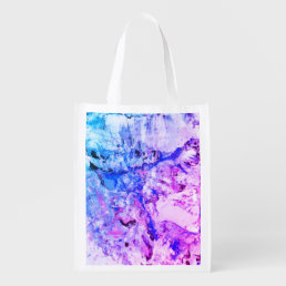 Modern Abstract Pink Blue Purple Green Template Grocery Bag