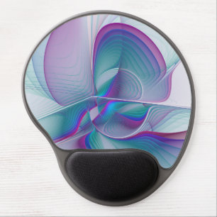 Modern Abstract Pink Blue Turquoise Fractal Art Gel Mouse Pad