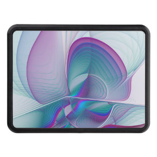 Modern Abstract Pink Blue Turquoise Fractal Art Hitch Cover